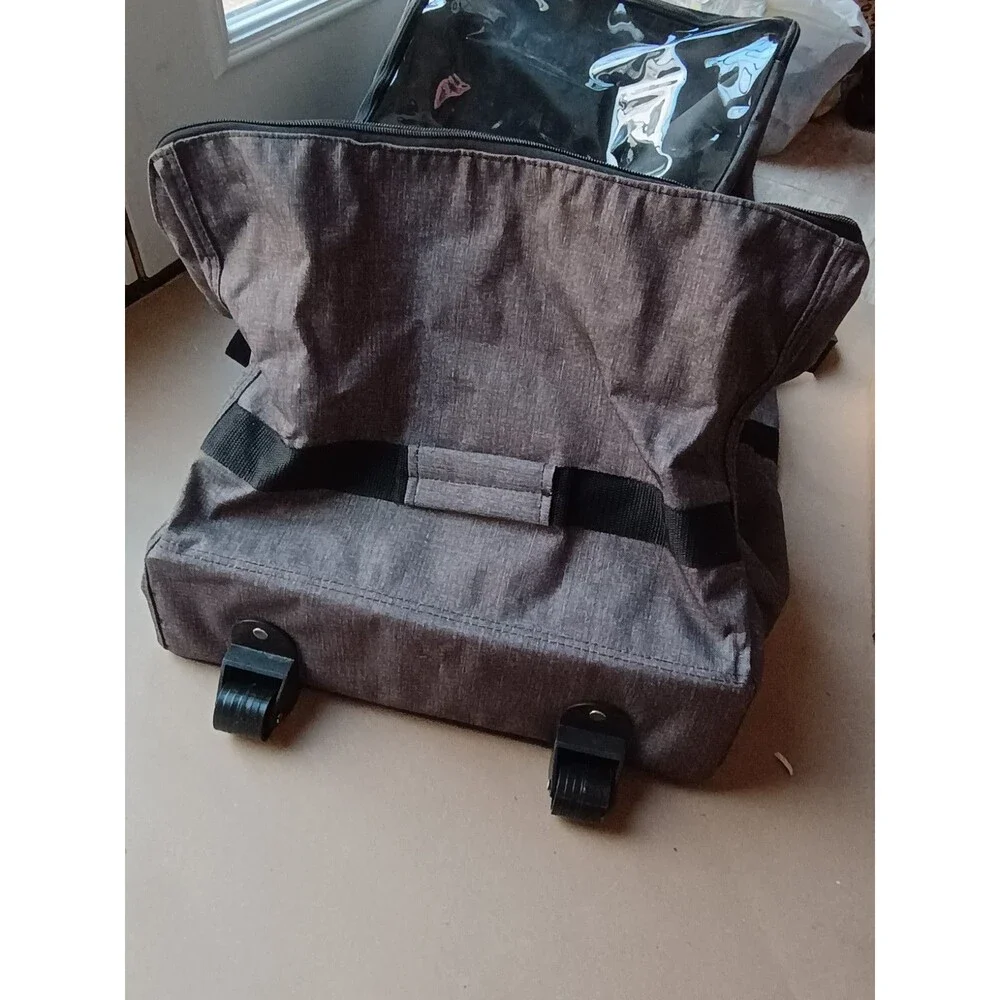 Thirty One Stroll & Roll Storage Tote Charcoal (Grey And Black ) 36” X 16” X 16”